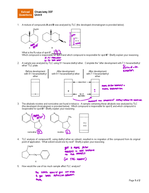 Unit 13 solved questions - Page 1 of 1 Solved Questions Chemistry 337 ...