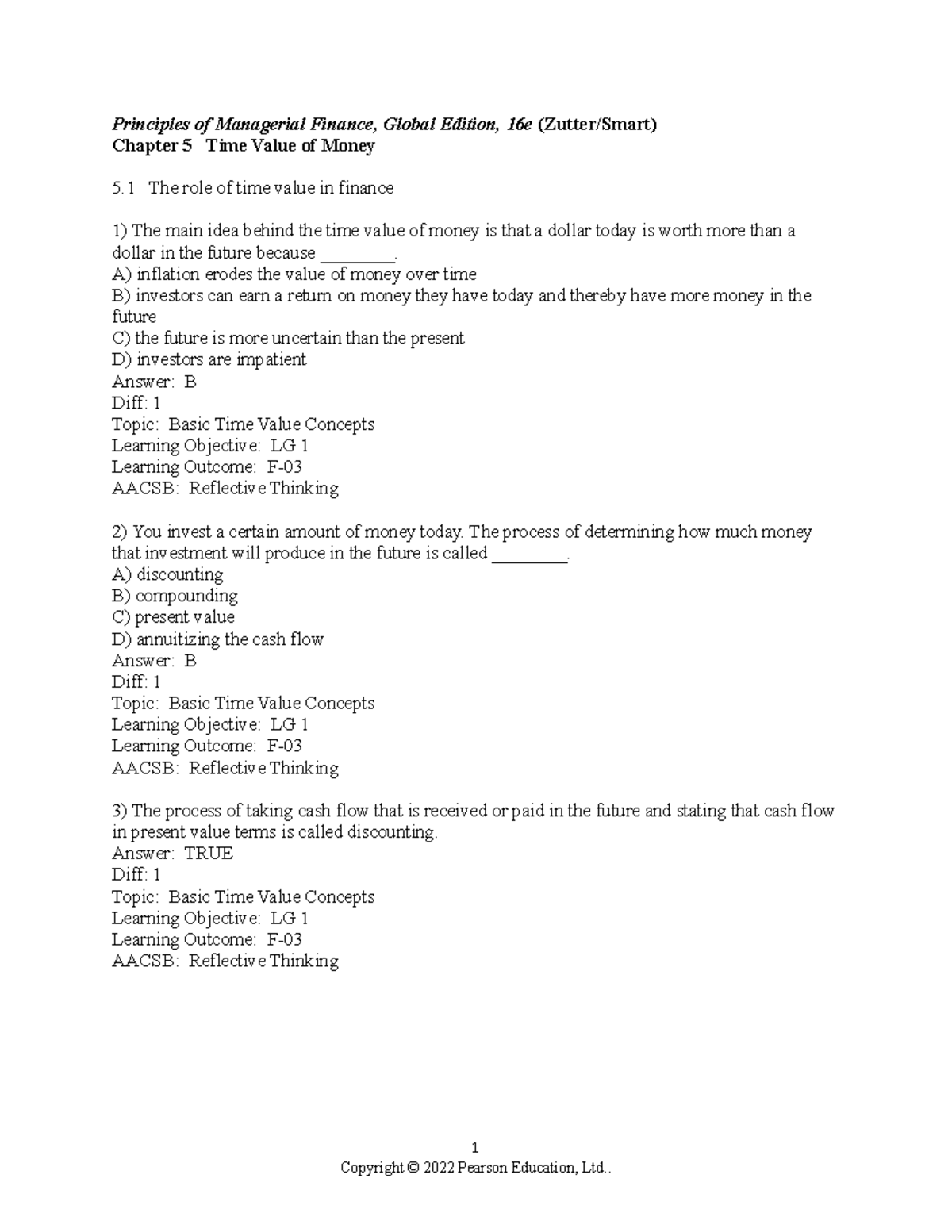Chapter 5 - answers to questions - Principles of Managerial Finance ...