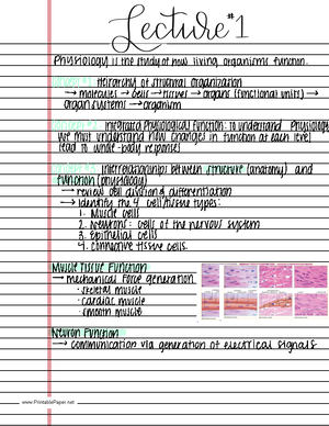 Human Physiology Week 1 - Week One Questions What Is Physiology? Study ...