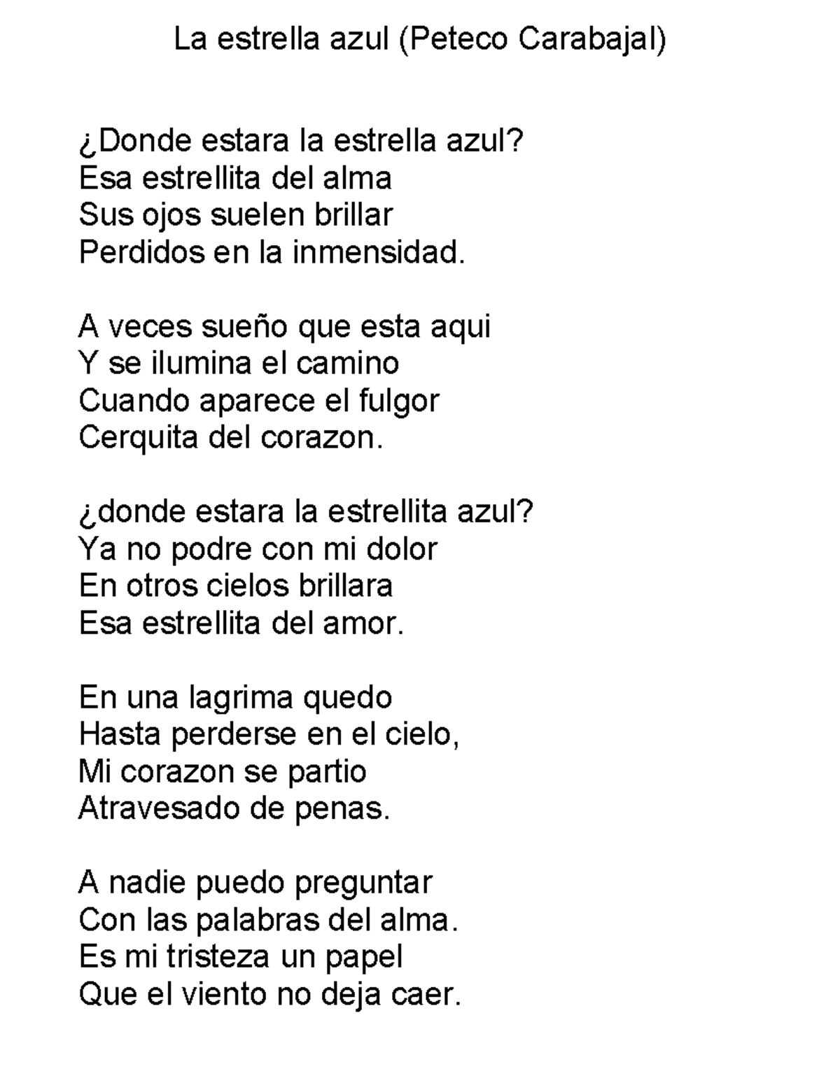 La estrella azul - cancion 2 - La estrella azul (Peteco Carabajal ...