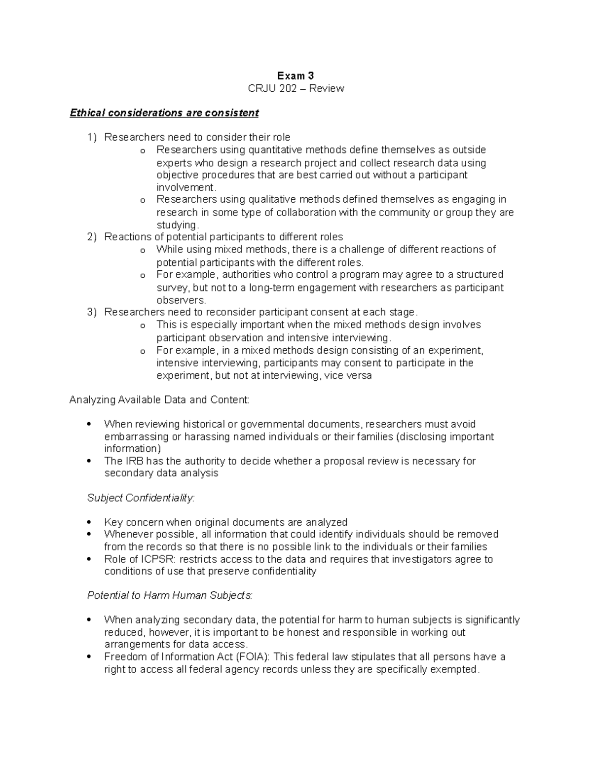 CRJU202-Exam3 - Third Unit Materials In Research Methods In Criminal ...