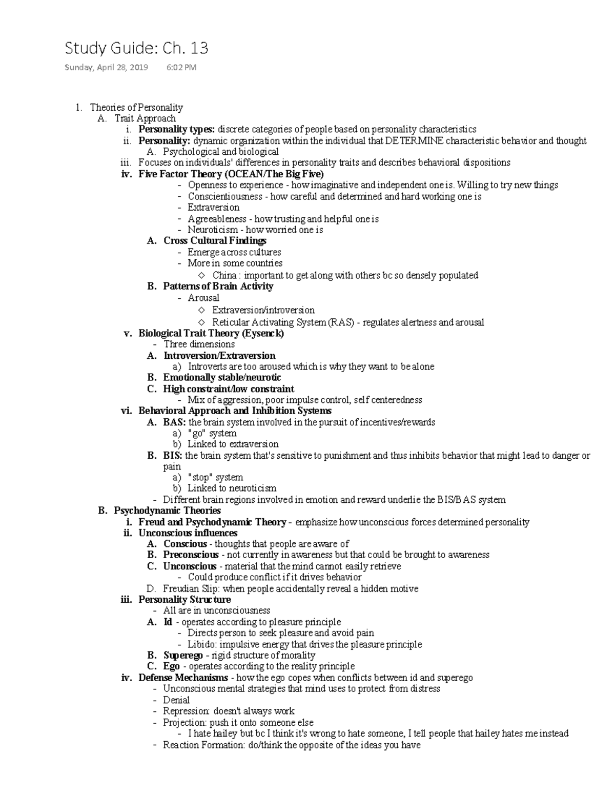 Ch. 13 Study Guide - Warning: TT: Undefined Function: 32 7KHRULHV RI ...