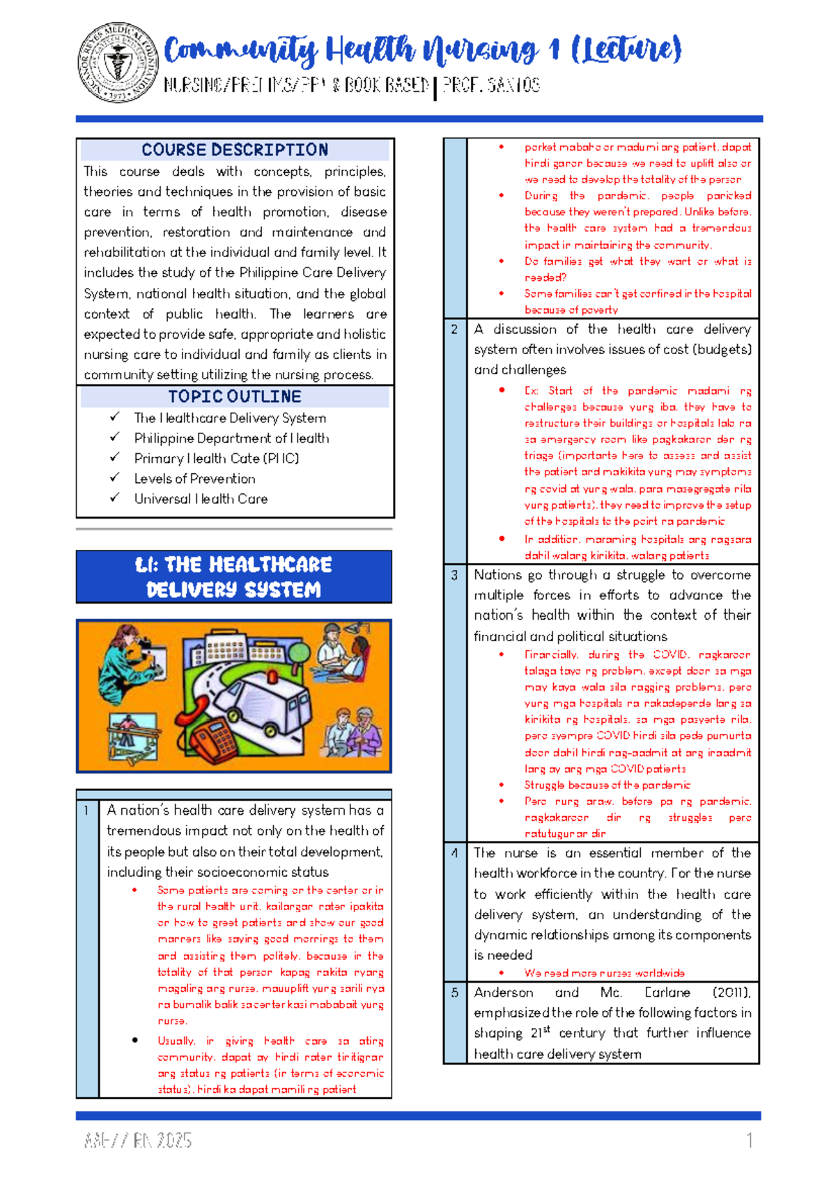 NCM 104 (LEC)- Complete-1 - Community Health Nursing 1 (Lecture) COURSE ...