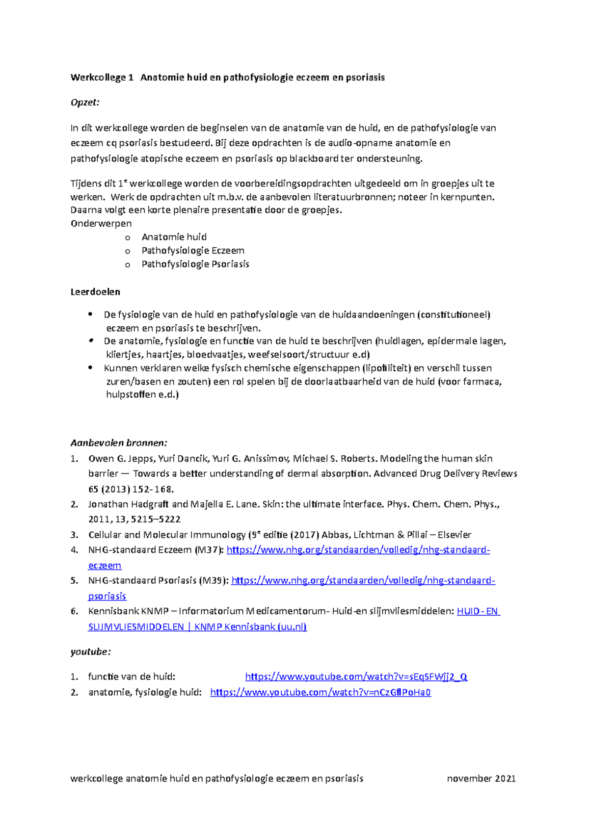 Werkcollege 1 Anatomie Pathofysiologie Stvs 161121(1) Copy ...