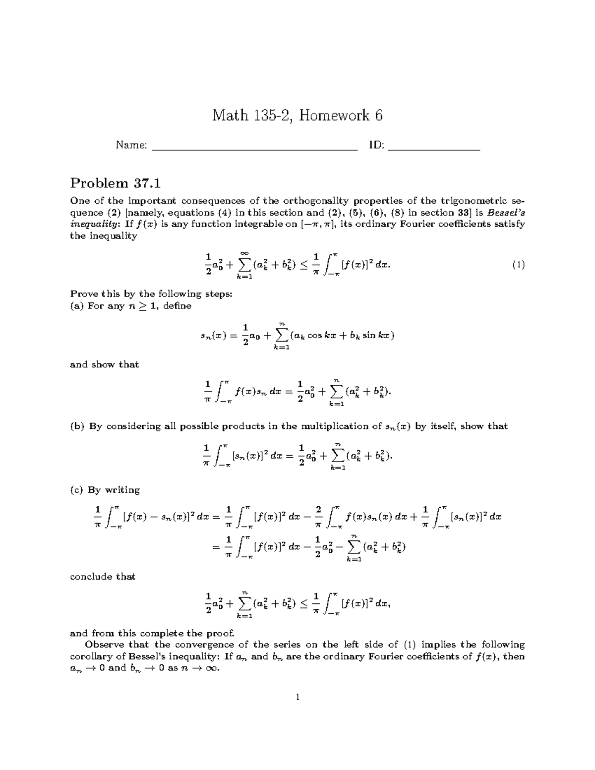 math 135 assignments