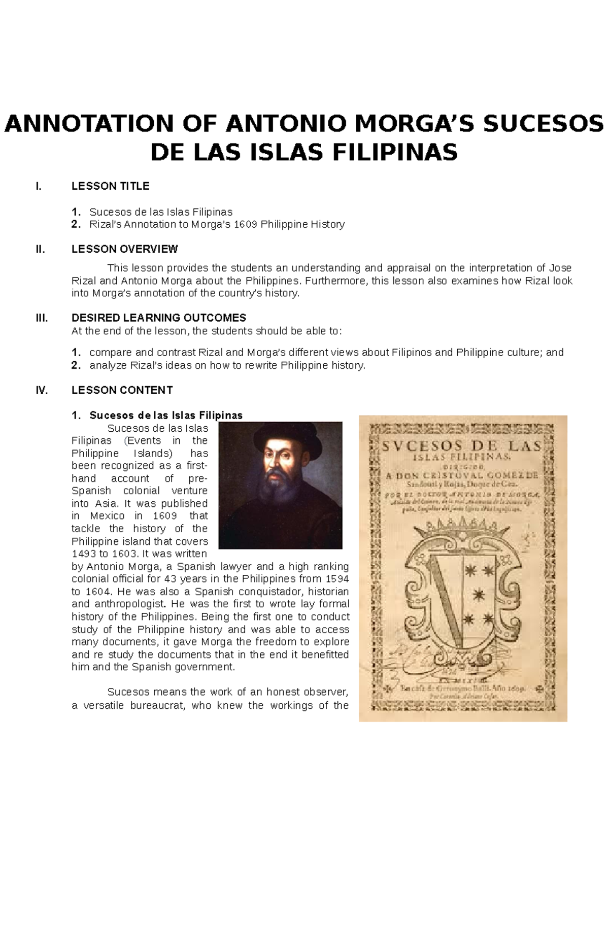 Module 6-ANNOTATION OF ANTONIO MORGA - ANNOTATION OF ANTONIO MORGA’S ...