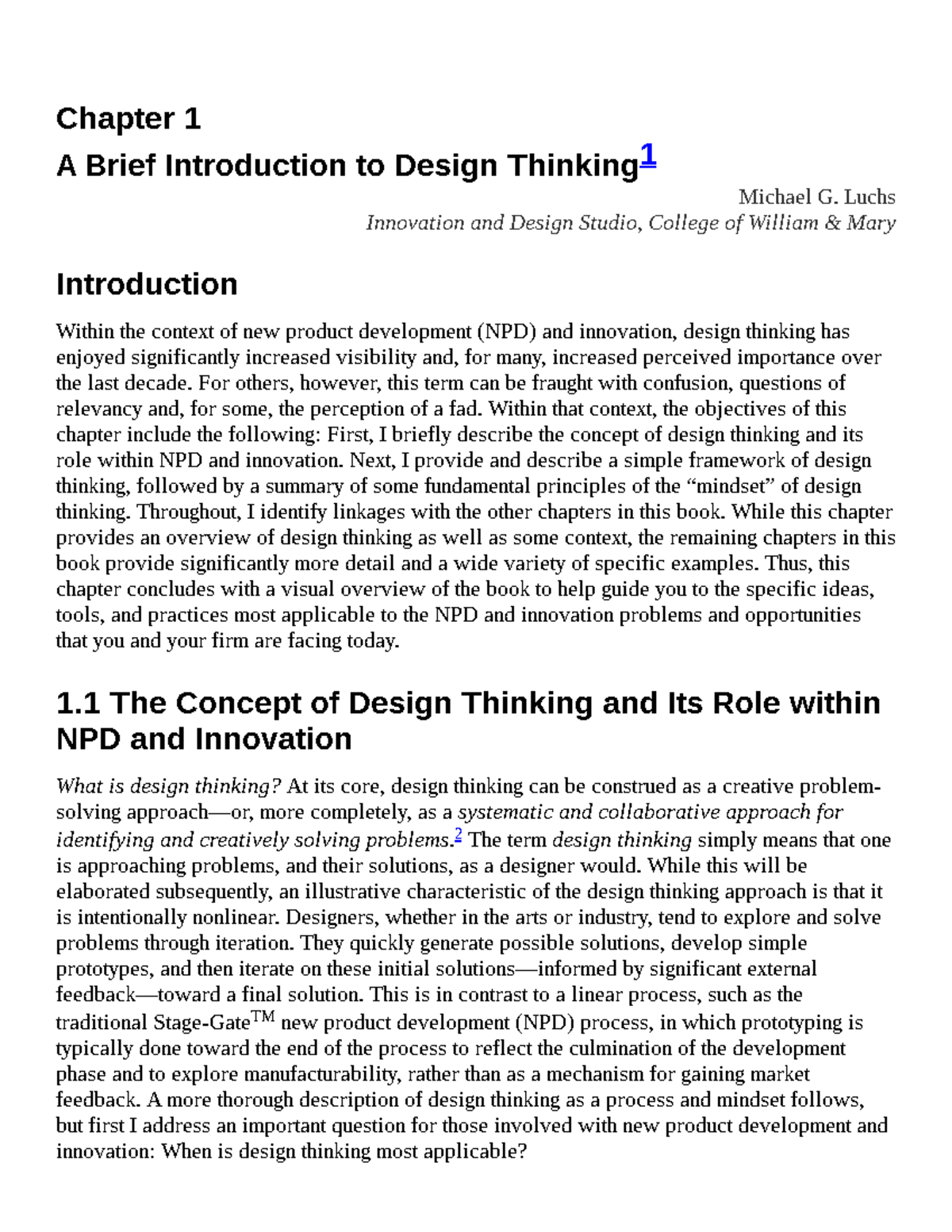 Chapter ONE Designer Thinking - Chapter A Brief Introduction To Design ...