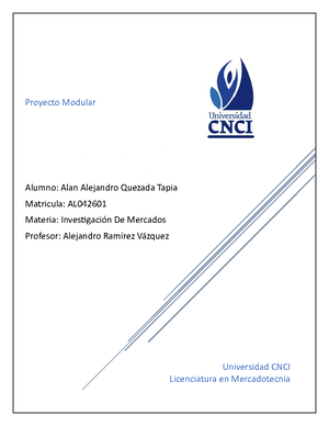 Actividad 1 - M1 Investigación De Mercados I FLN B - Investigación De ...