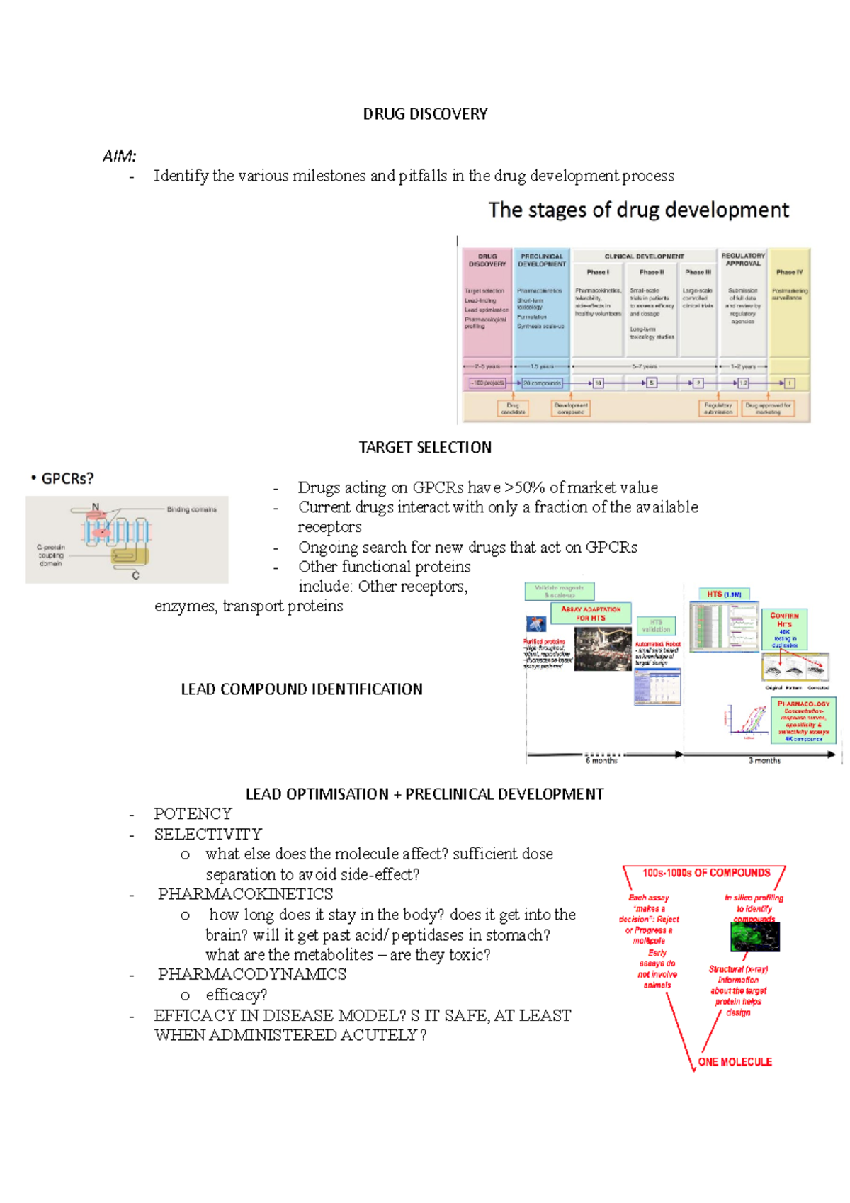 BMD225 Drug discovery - Lecture notes 2 - DRUG DISCOVERY AIM ...
