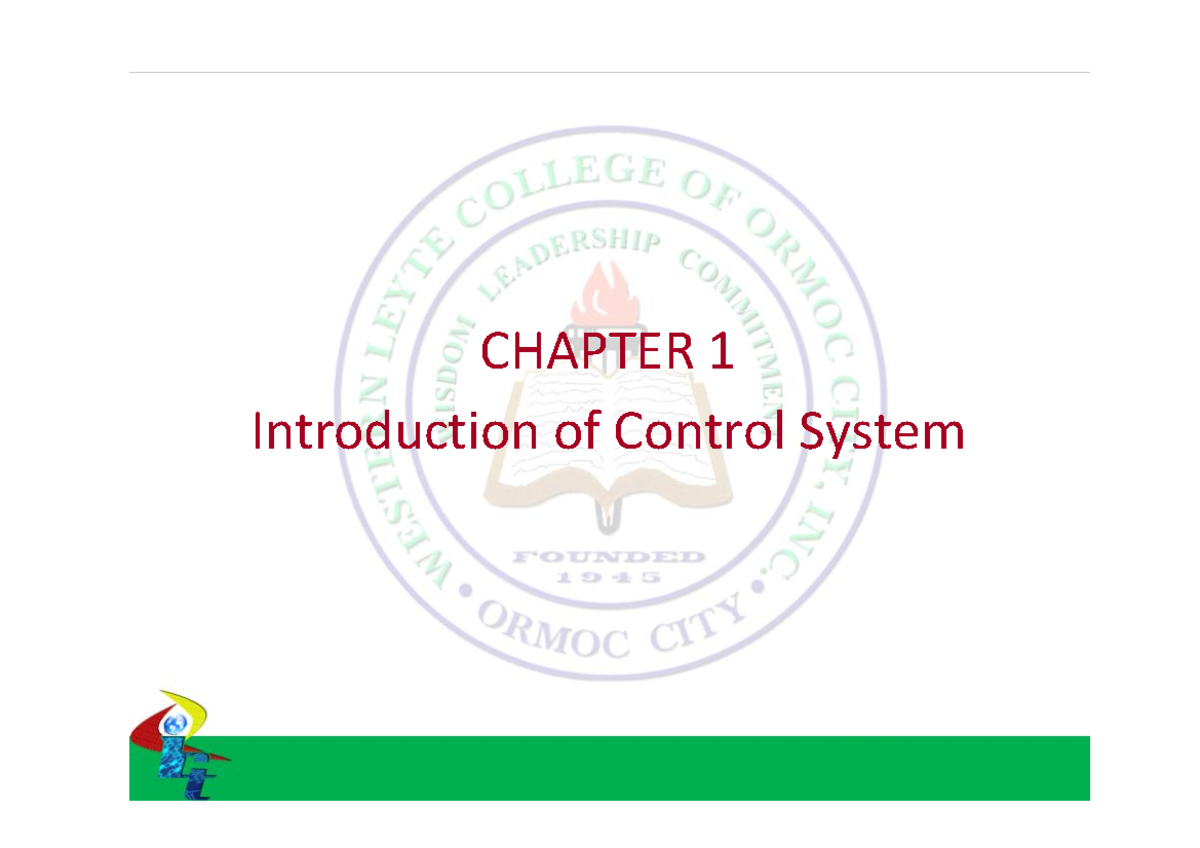 (1) Introduction to Control System - CHAPTER 1 Introduction of Control ...