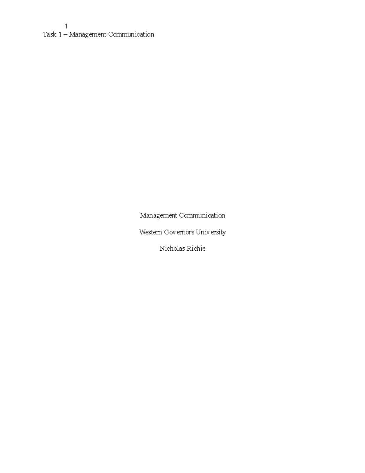 Management Communication Final Edit - Task 1 – Management Communication ...