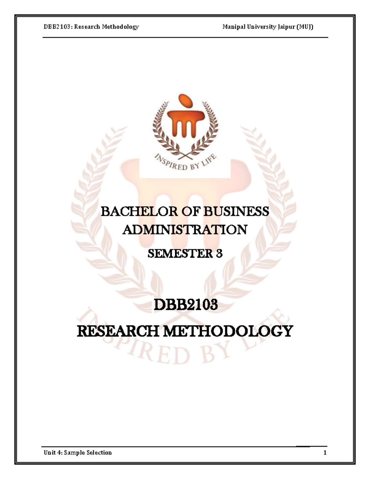 DBB2103 Unit-04 V1 - Semester 2 Notes - BACHELOR OF BUSINESS ...