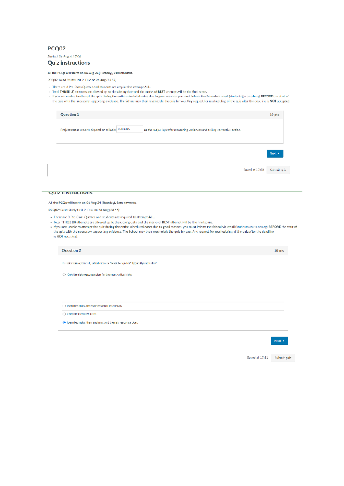 SST101 PCQ 2 10 of 10 points - PCQ02 Started: 26 Aug at 17:06 Quiz ...