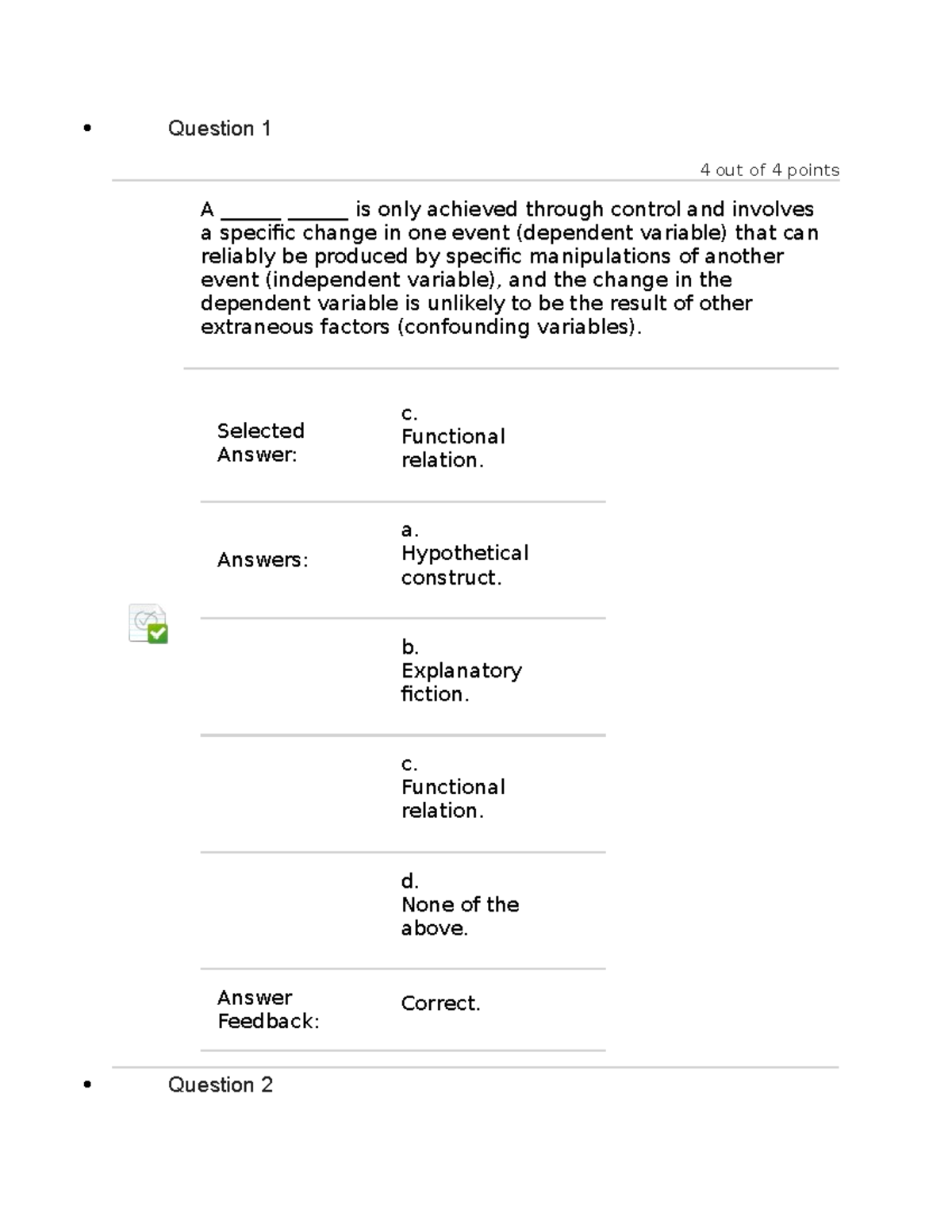 7709 Unit 2 Quiz - Quiz And Answers - Question 1 4 Out Of 4 Points A ...