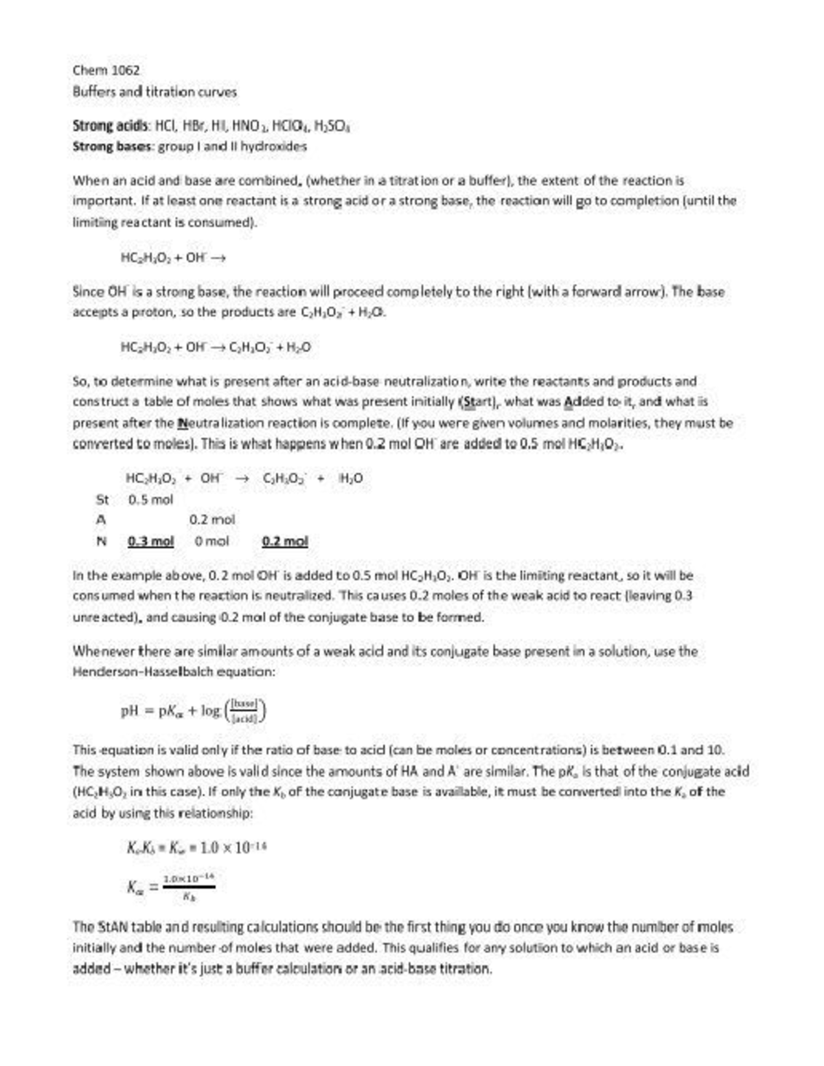 Bufferpdfsheet 1 chem buffer practice help Chem 123 Studocu