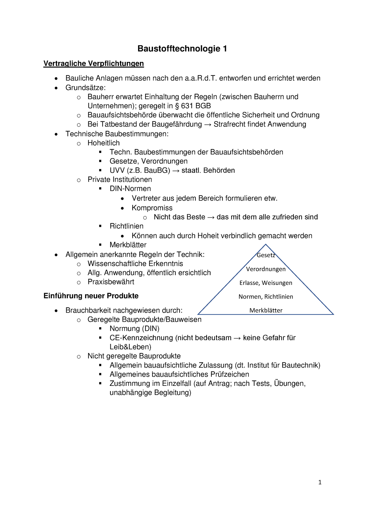 Zusammenfassung Baustofftechnologie - Gesetz Verordnungen Erlasse ...