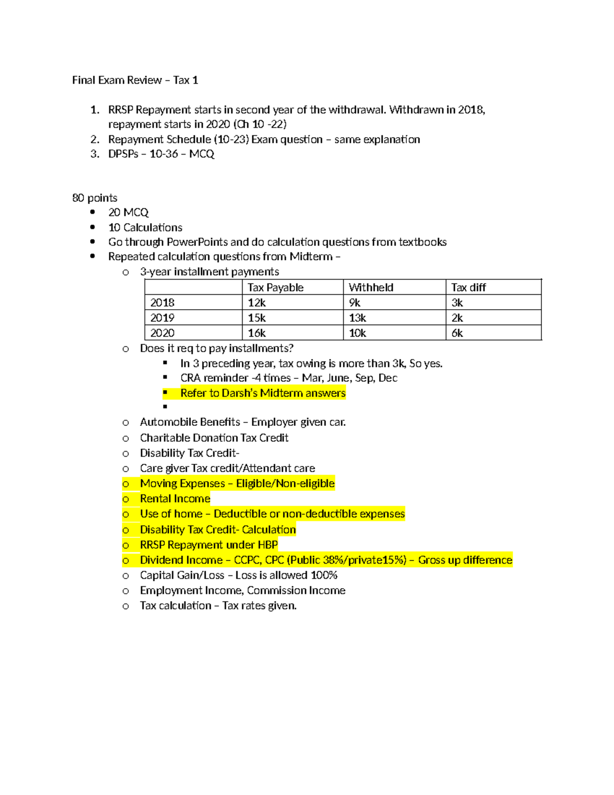 Final Exam Review - Practice Materials For Management Accounting ...