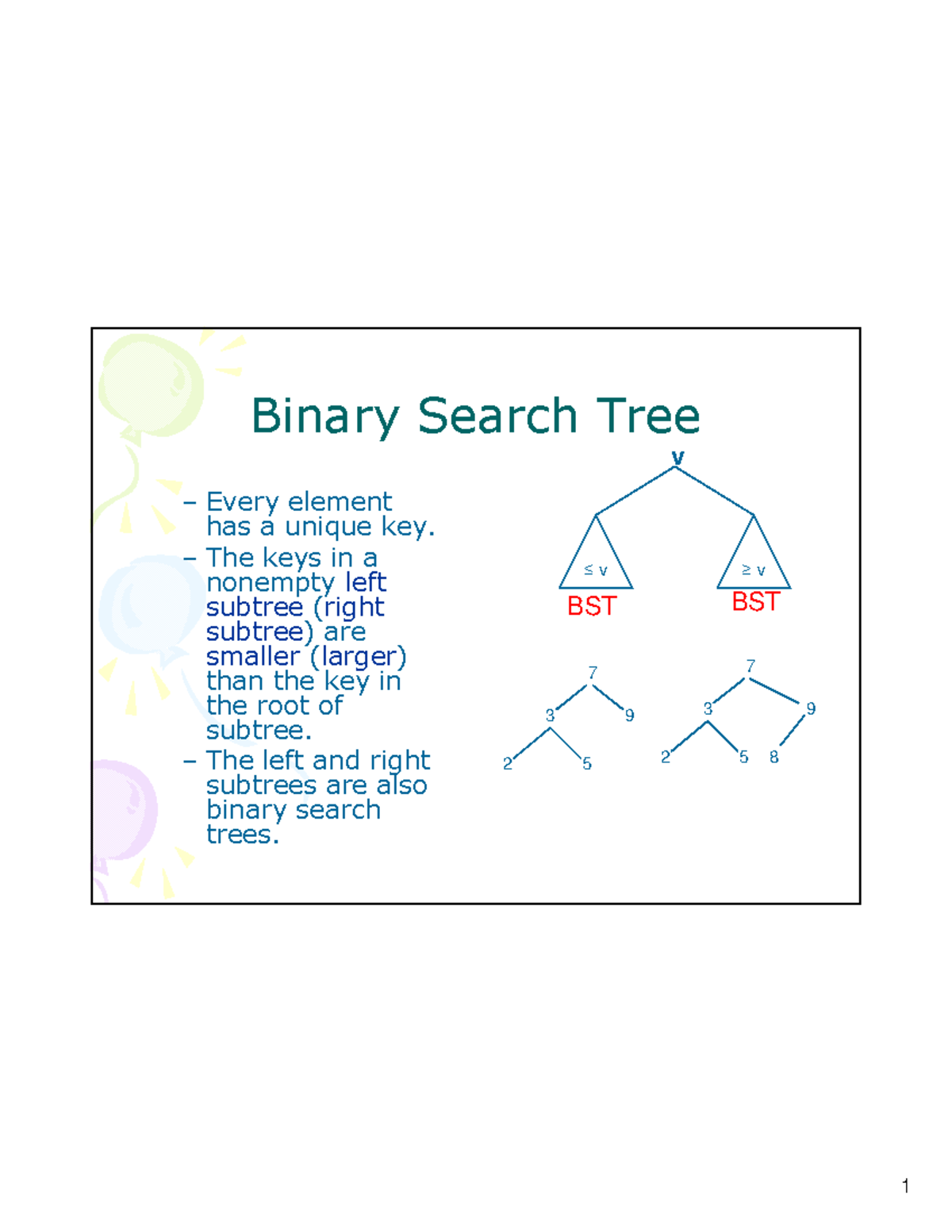 Binary Search Tree - slide - Binary Search TreeBinary Search Tree 3 ...