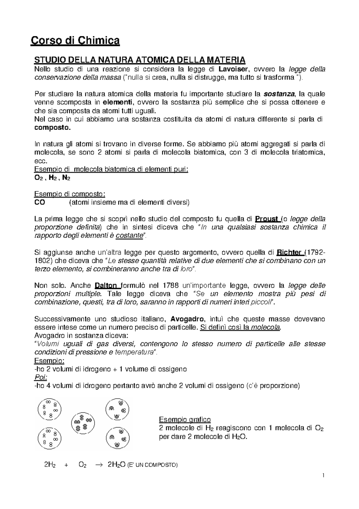 Appunti - Lezioni 1,2,3, - Chimica - Studio Della Natura Atomica Della ...