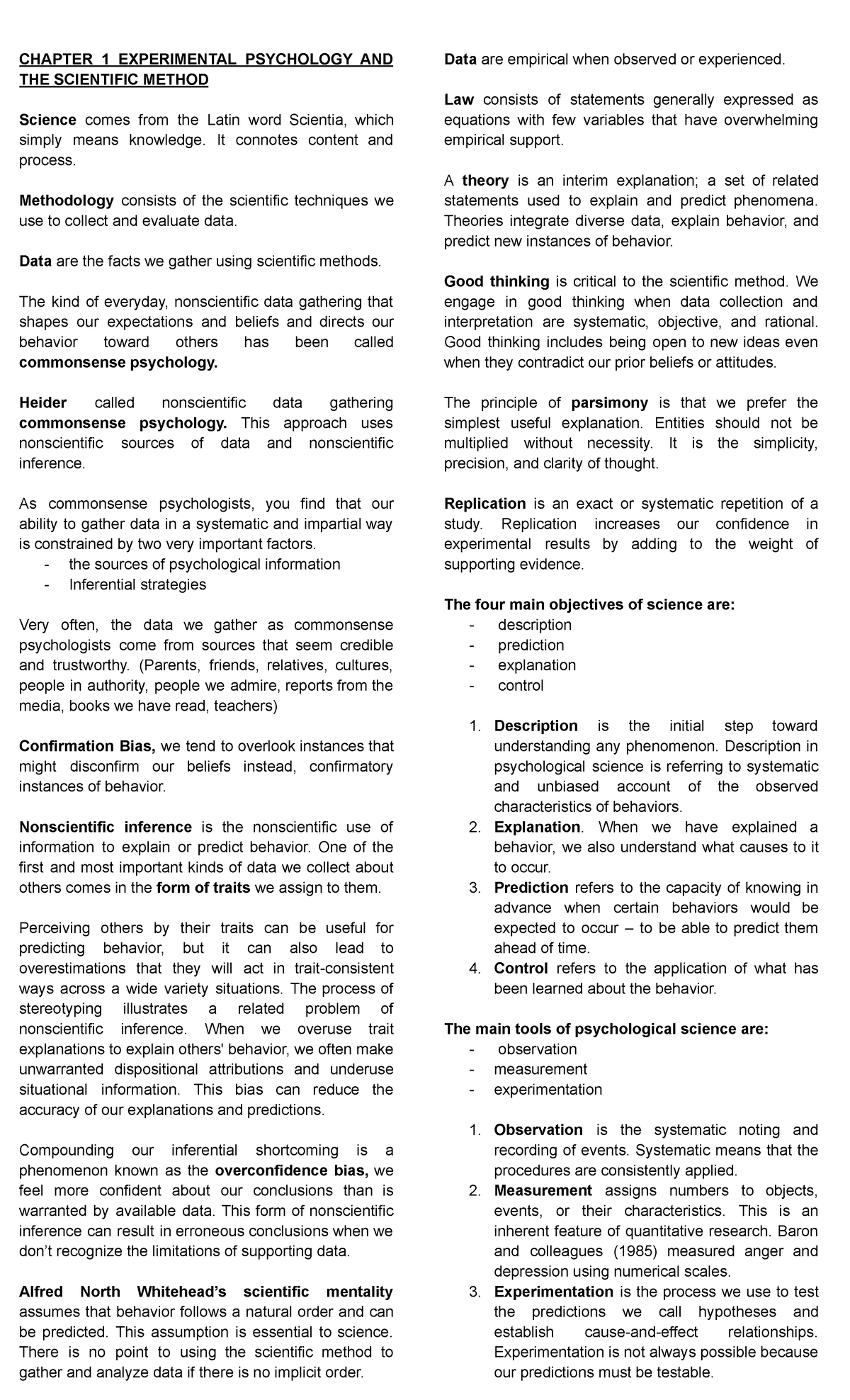 EXPI 1-5 - Experimental Psychology - CHAPTER 1 EXPERIMENTAL PSYCHOLOGY ...