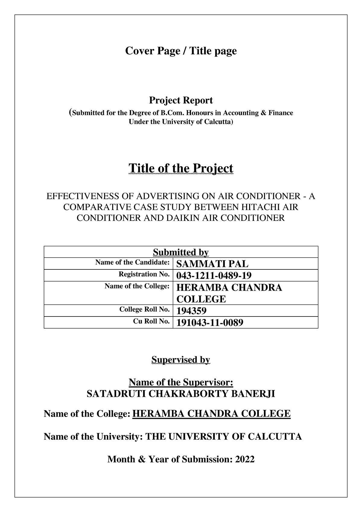 Project Report CC6.1CH - Cover Page / Title page Project Report ...