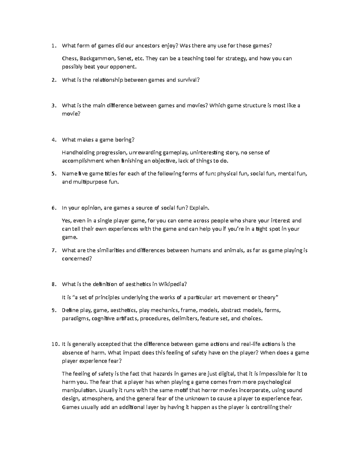 Unit 3 Study Questions (Auto Recovered) - What form of games did our  ancestors enjoy? Was there any - Studocu