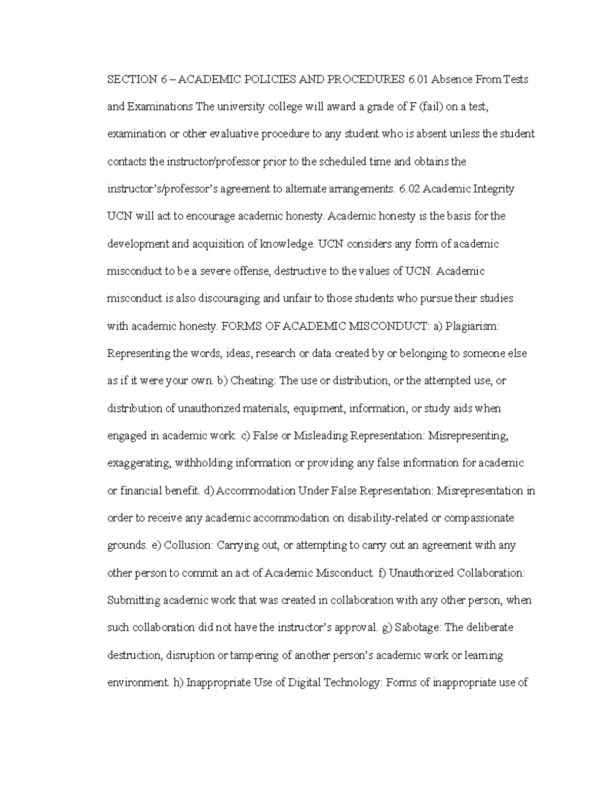 Doc 2 - ACADEMIC CALENDAR 2023-2024 - UCN - SECTION 6 – ACADEMIC