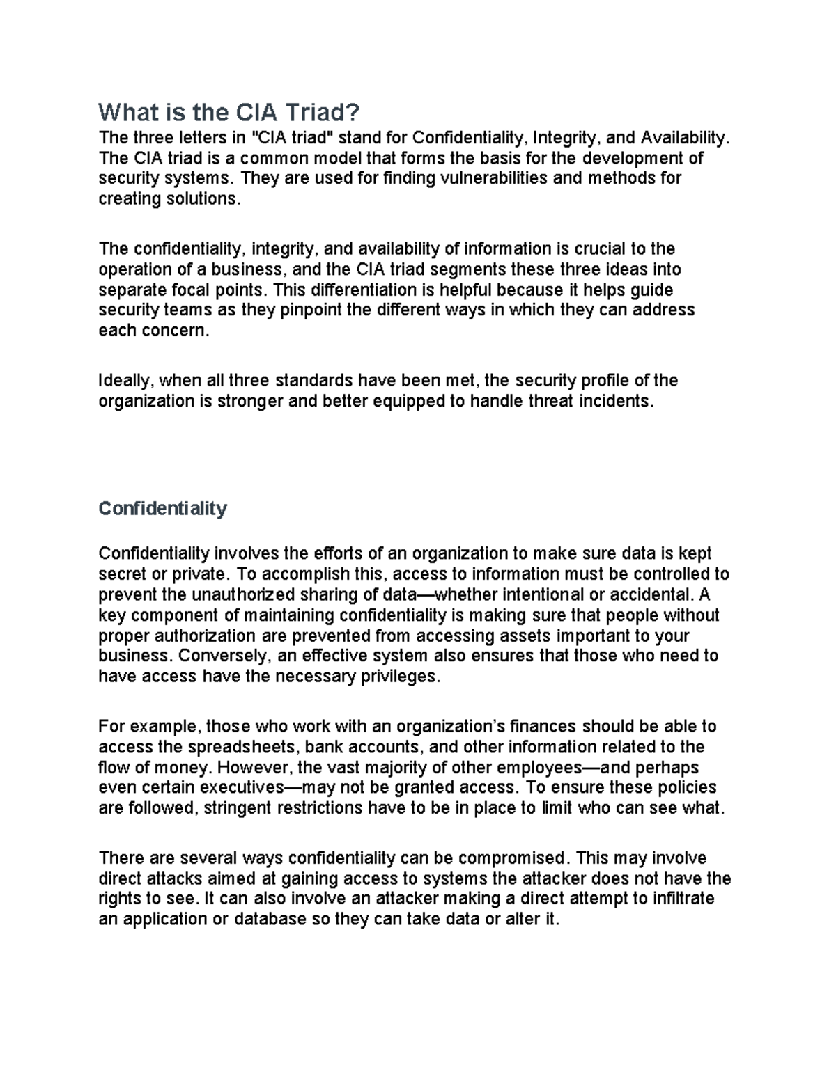 What is the CIA Triad - AKTU sem exams notes - What is the CIA Triad ...