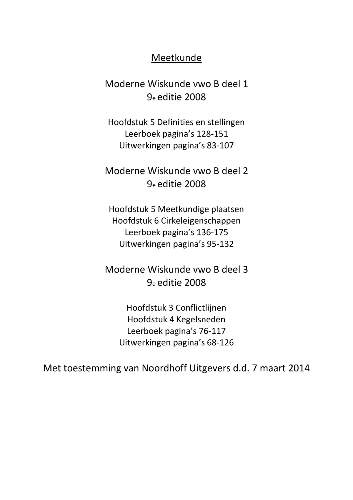 Noordhoff Voortgezet Onderwijs Groningen - Meetkunde Moderne Wiskunde ...