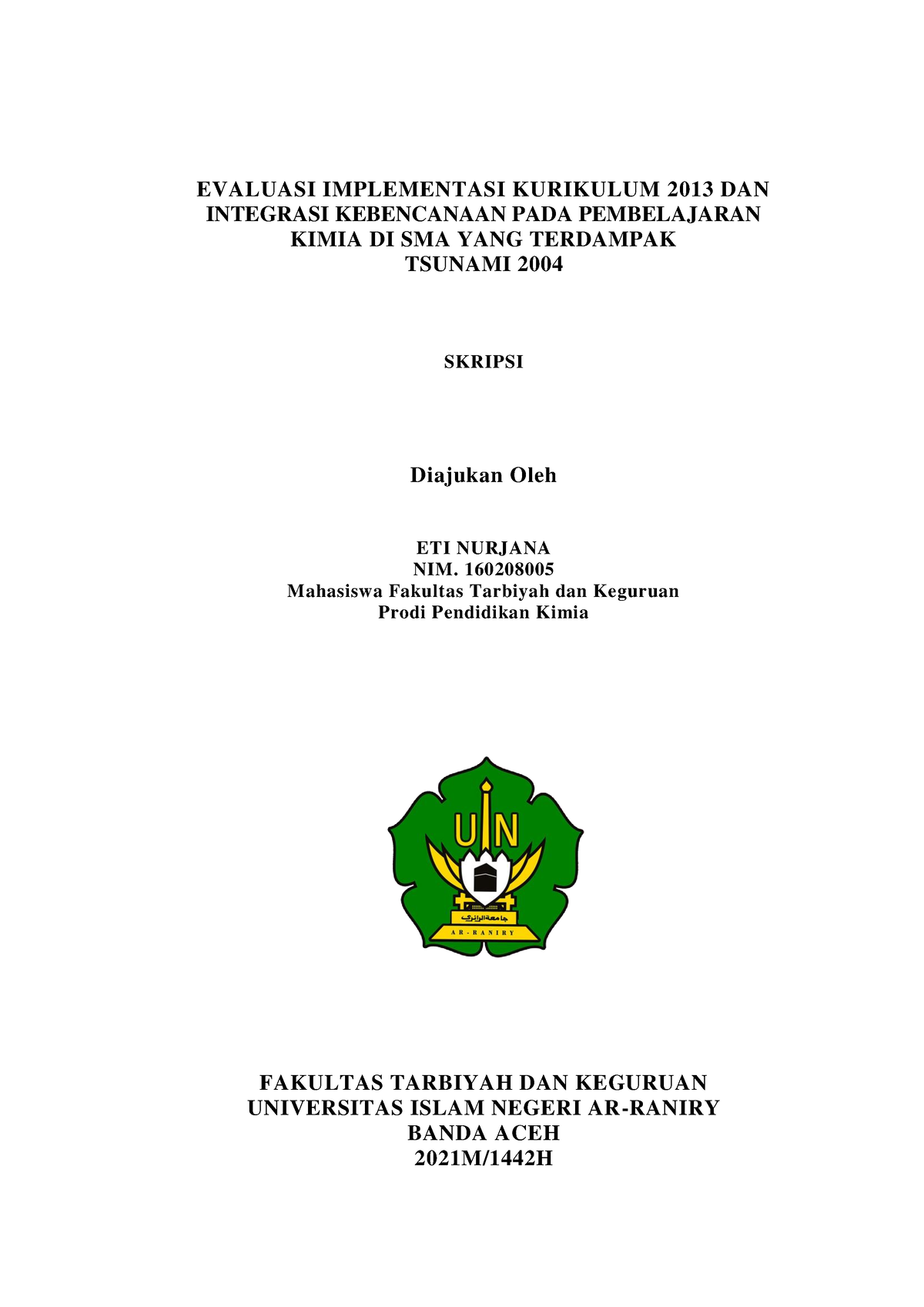 EVALUASI IMPLEMENTASI KURIKULUM 2013 DAN INTEGRASI KEBENCANAAN PADA ...