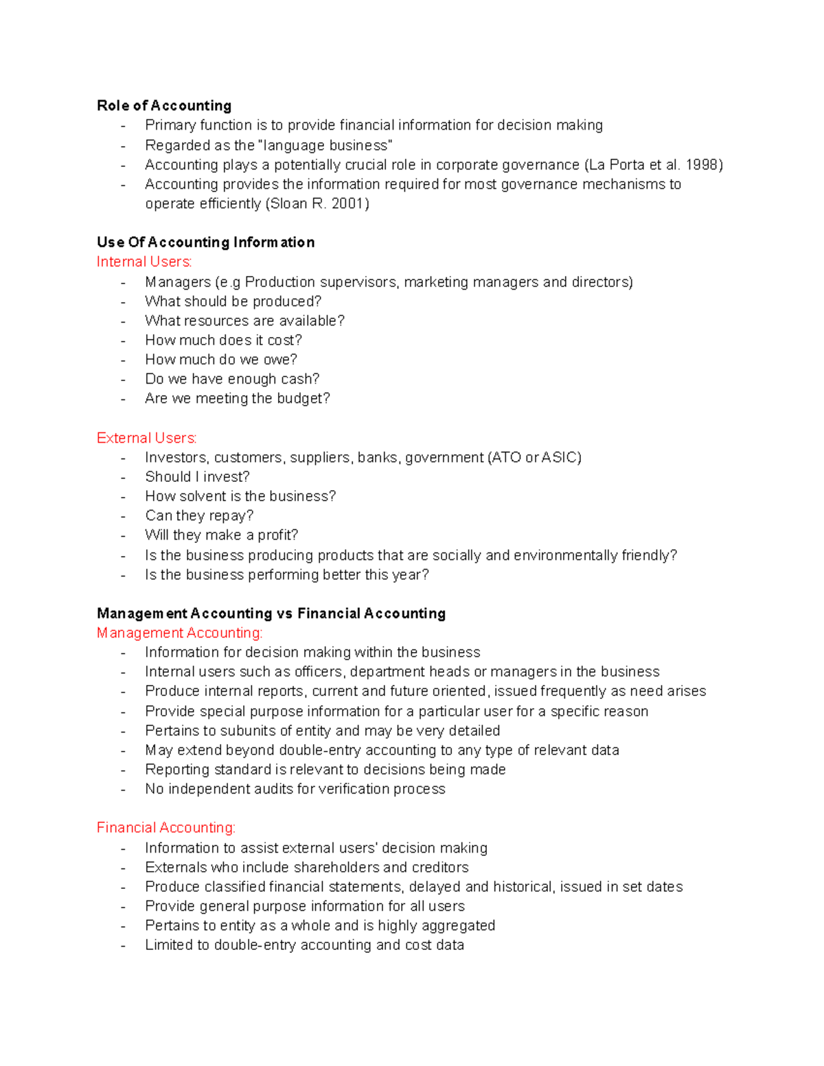 Lecture 1 - Introduction to Accounting & Governance - Role of ...