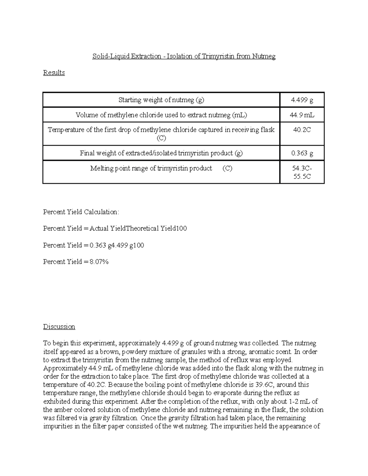 Solid Liquid Extraction Post Lab cf SolidLiquid Extraction