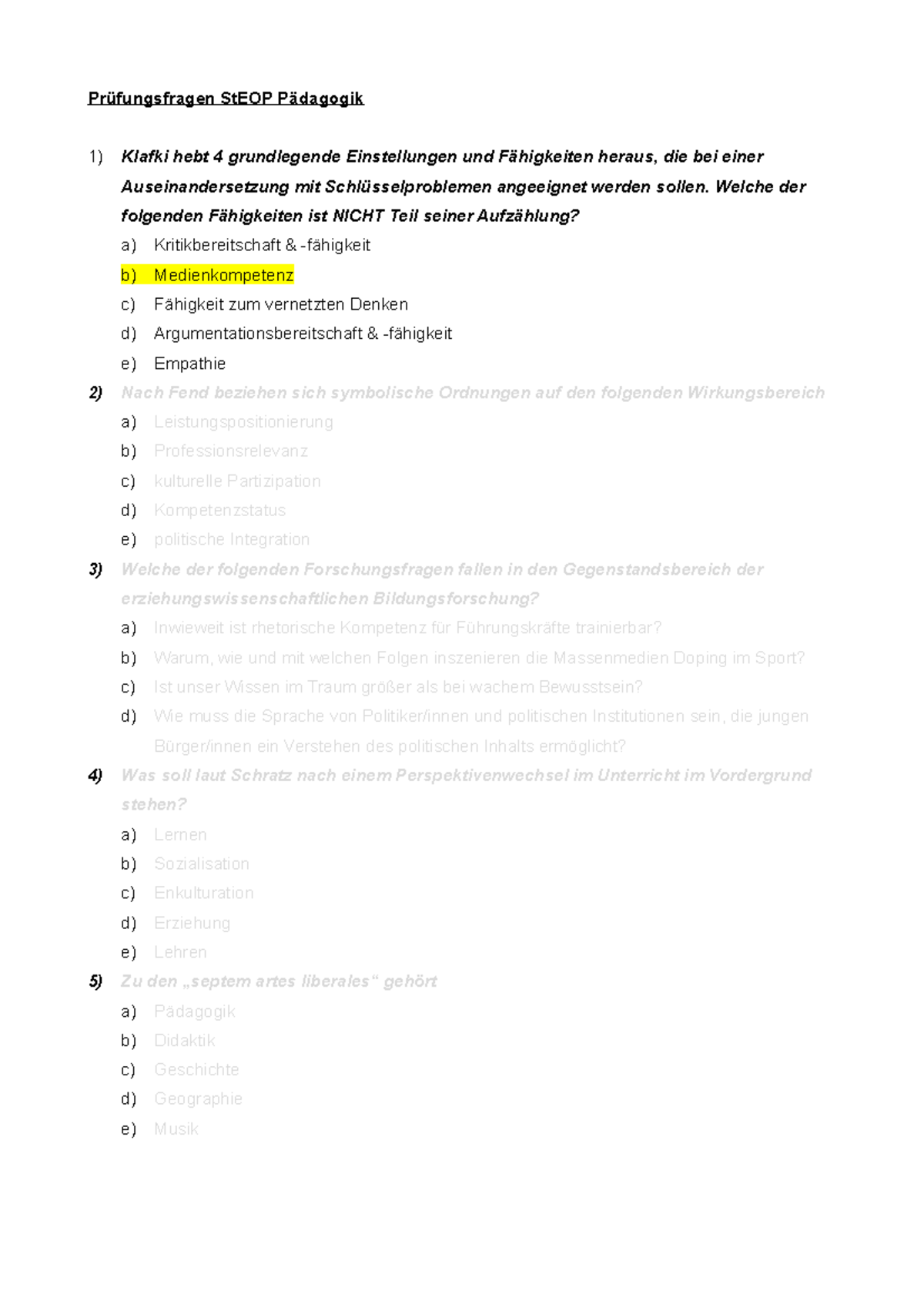 Prüfungsfragen STEOP - Prüfungsfragen StEOP Pädagogik Klafki hebt 4 ...