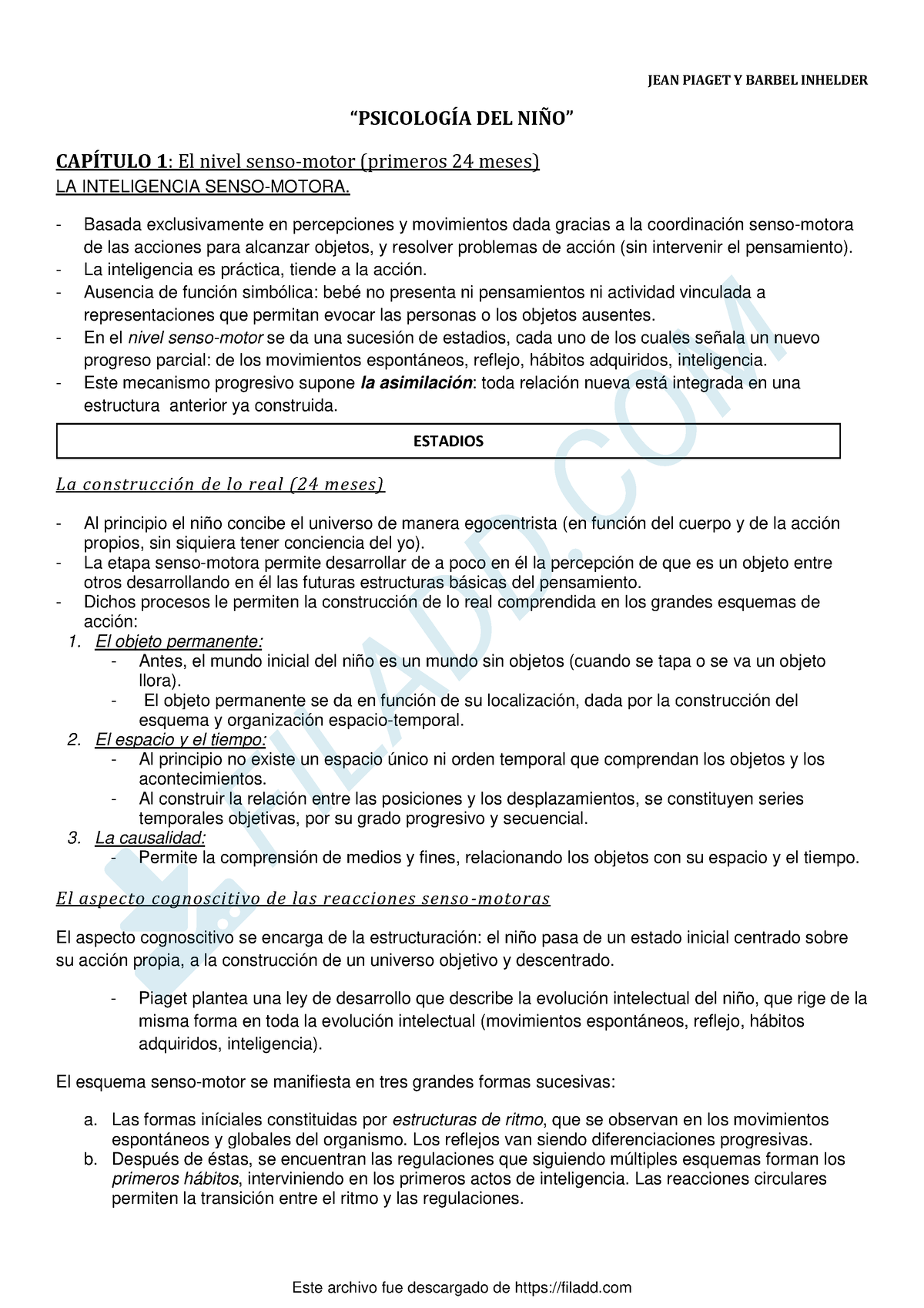 Psicologia Del Nino Piaget Jean Piaget Y Barbel Inhelder “psicologÍa Del NiÑo” CapÍtulo 1 El