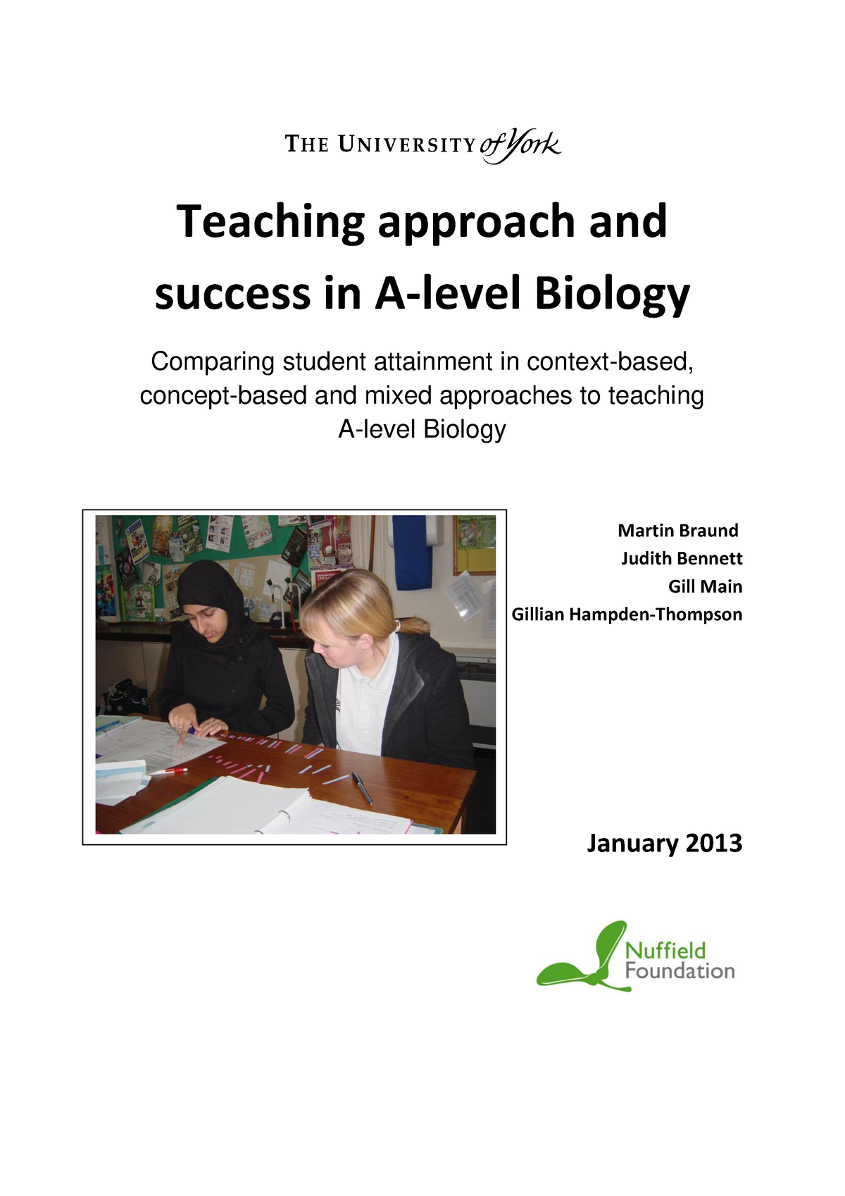 biology education final year project topic