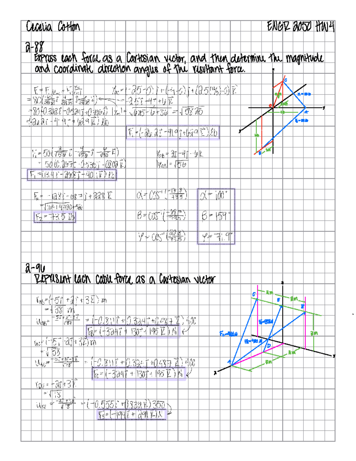 ENGR 2050 Homework 5 - ENGR 2050 Statics Jon Davis Spring 2023 ...