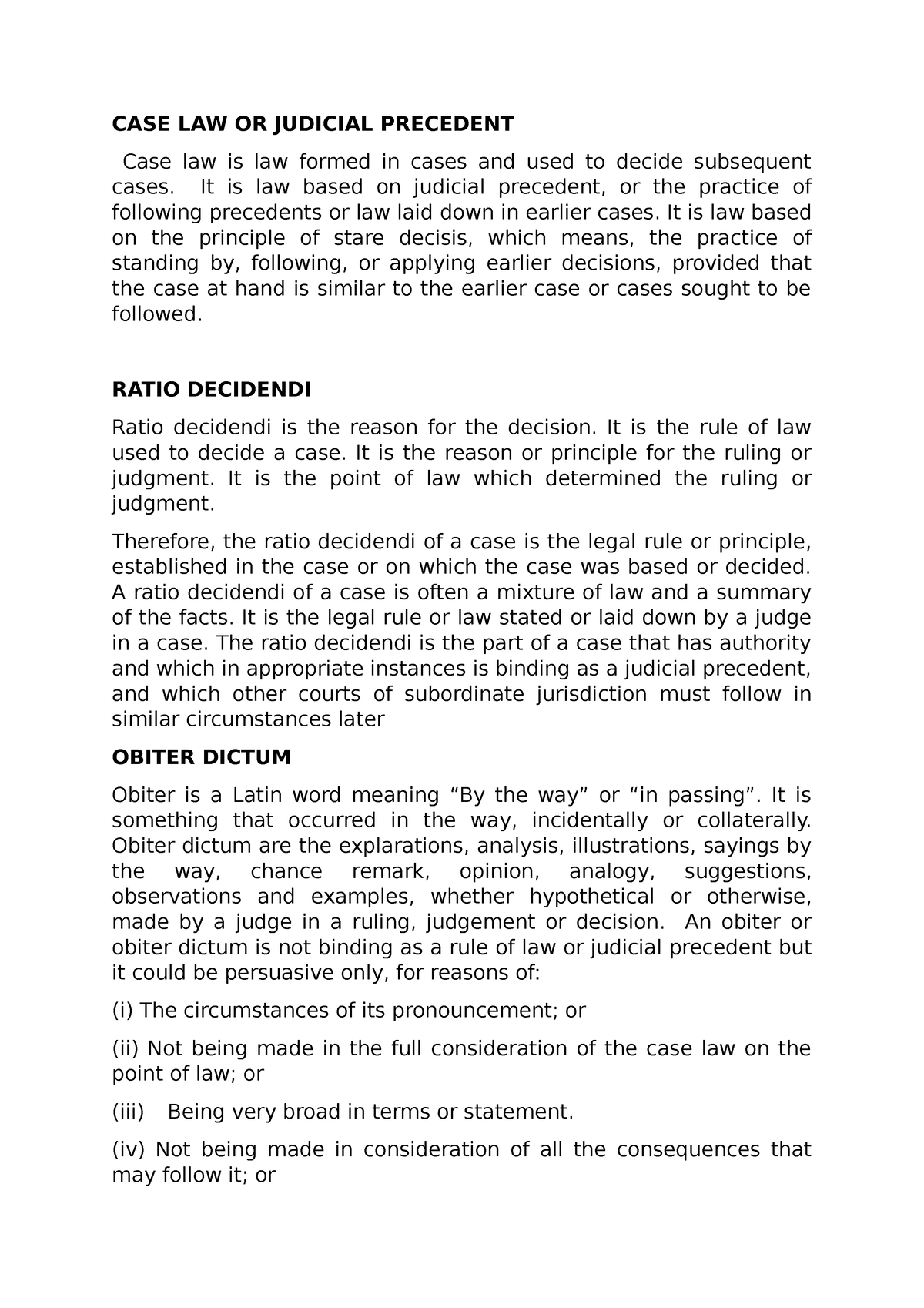 CASE LAW OR Judicial Precedent - CASE LAW OR JUDICIAL PRECEDENT Case ...