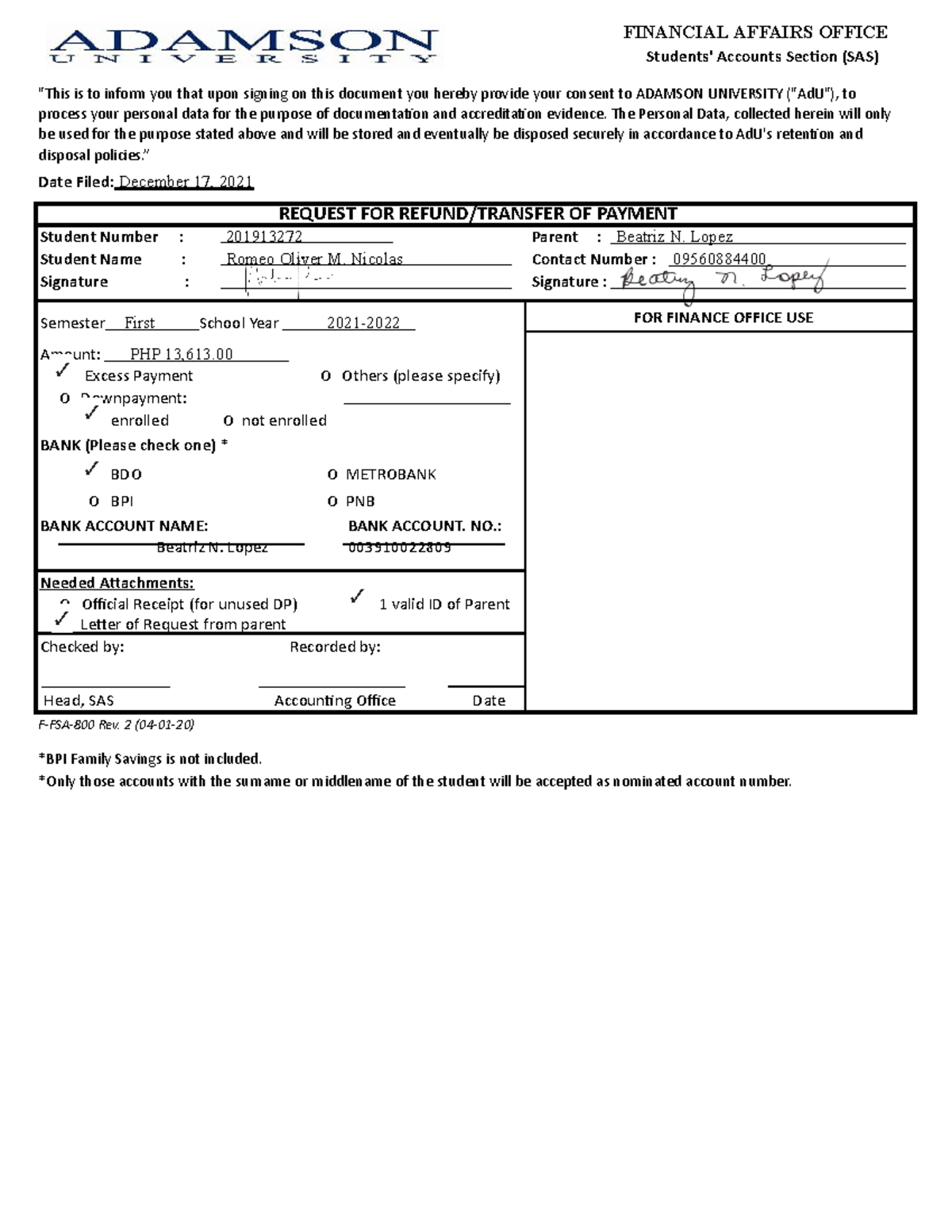 Refund FORM - CREATION OF BARANGAY CLUSTER LEADERS AND DESIGNATION OF ...