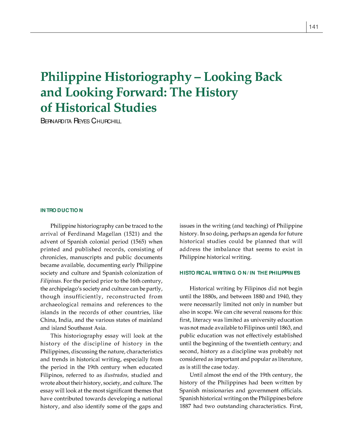 philippine historiography essay