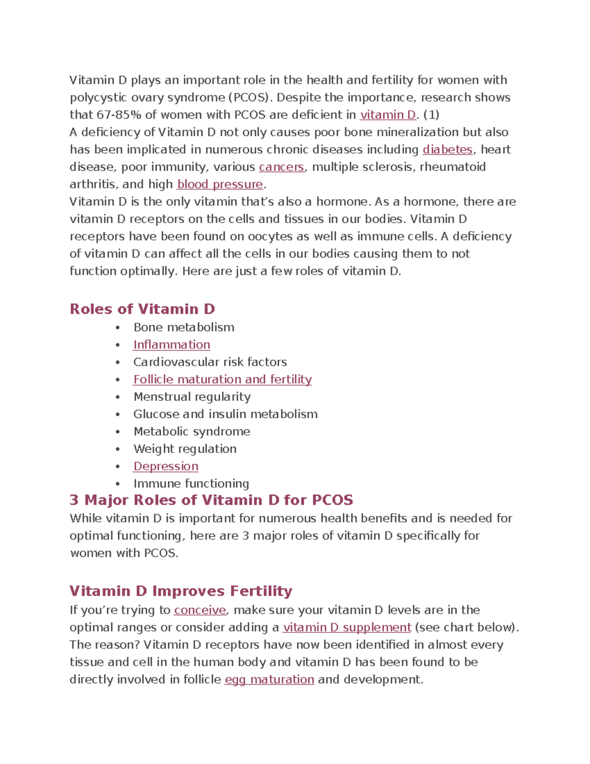 Dlt pcos Vitamin D plays an important role in the health and