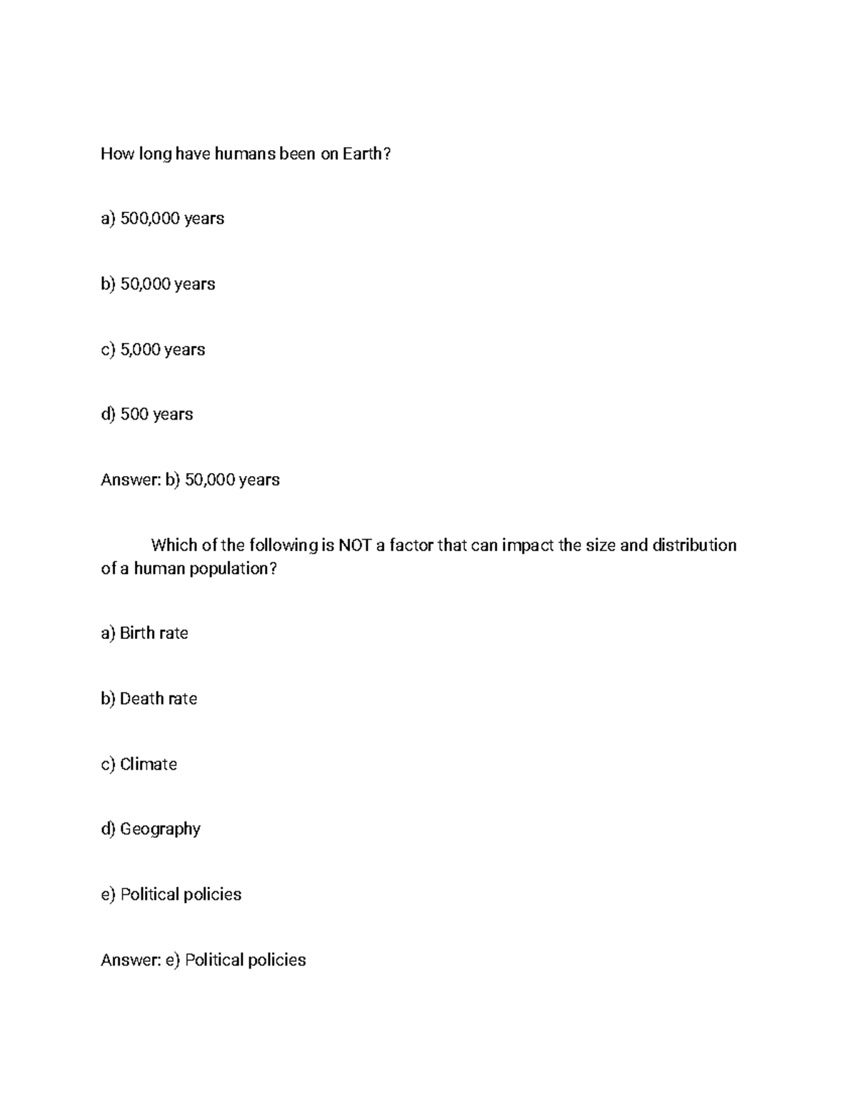 Quiz Human Populations And Evolution How Long Have Humans Been On Quiz Human Populations And Evolution How Long Have Humans Been On