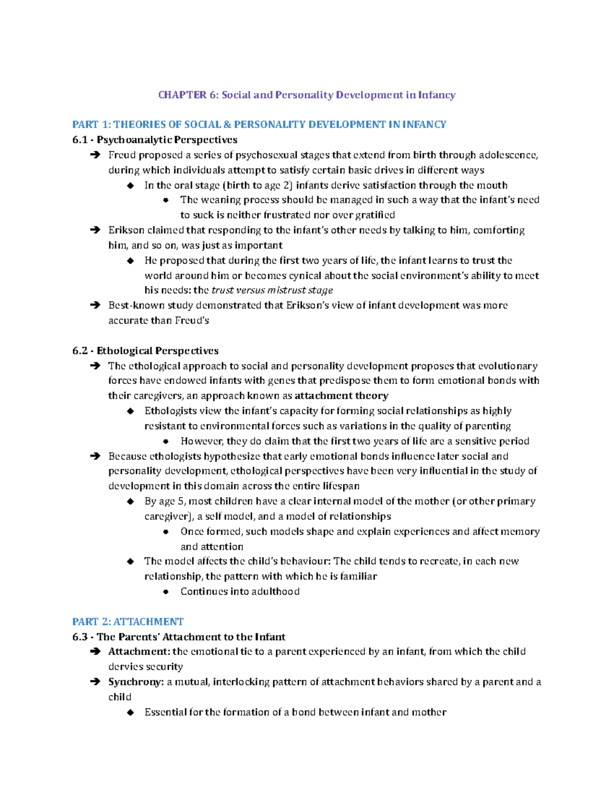 Chapter 6- Social and Personality Development in Infancy - CHAPTER 6 ...