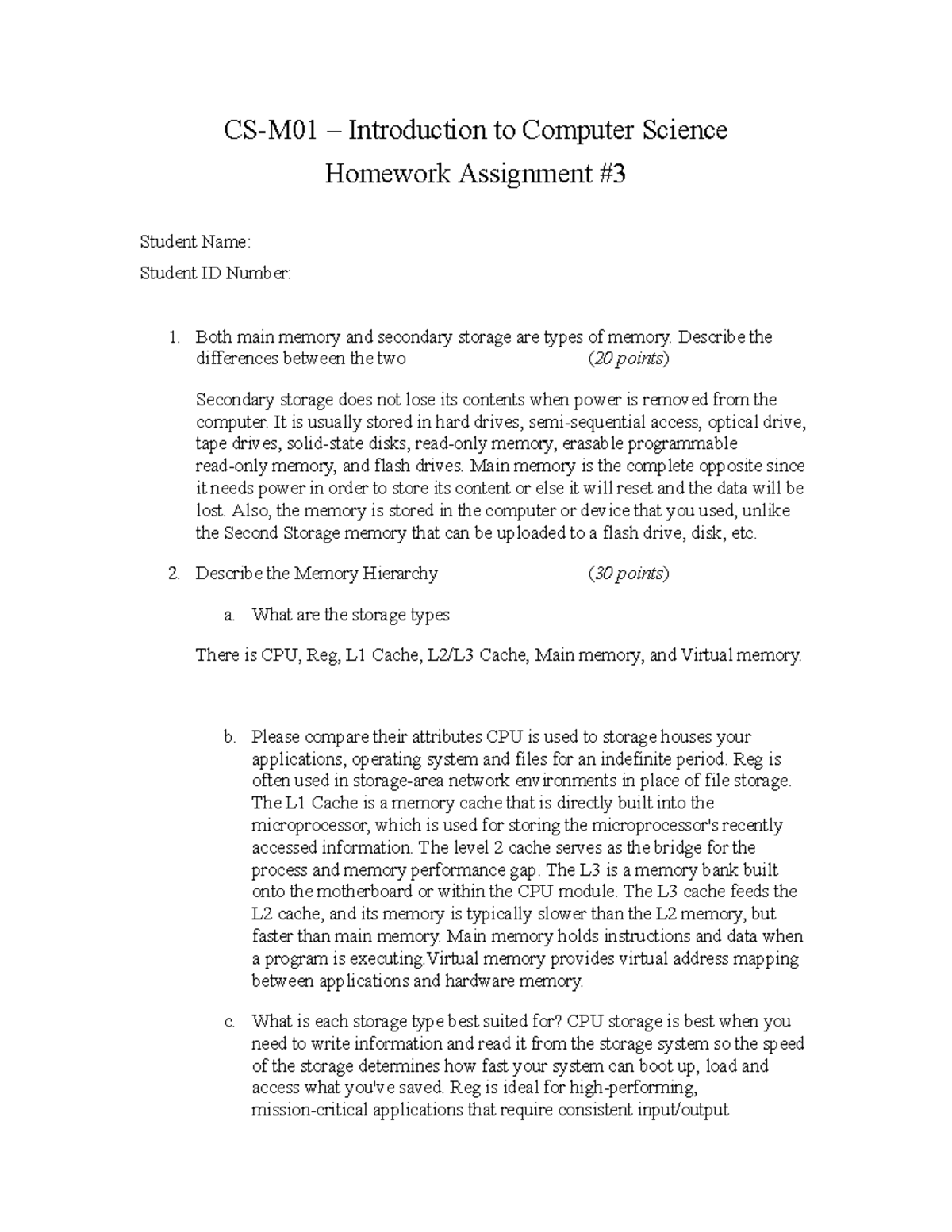 Assignment 3 - (Check document) - CS-M01 – Introduction to Computer ...