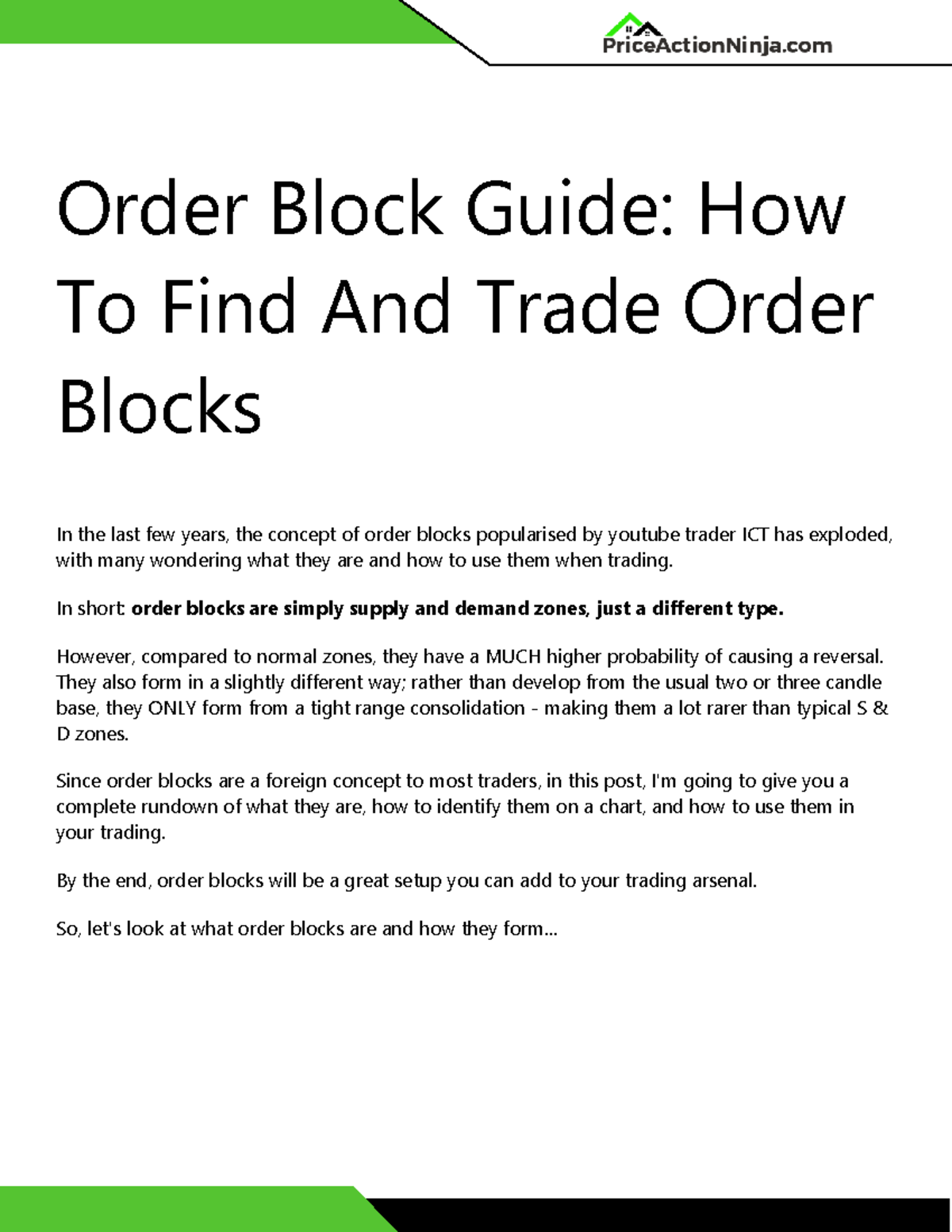 Order Block Guide - In short: order blocks are simply supply and demand ...