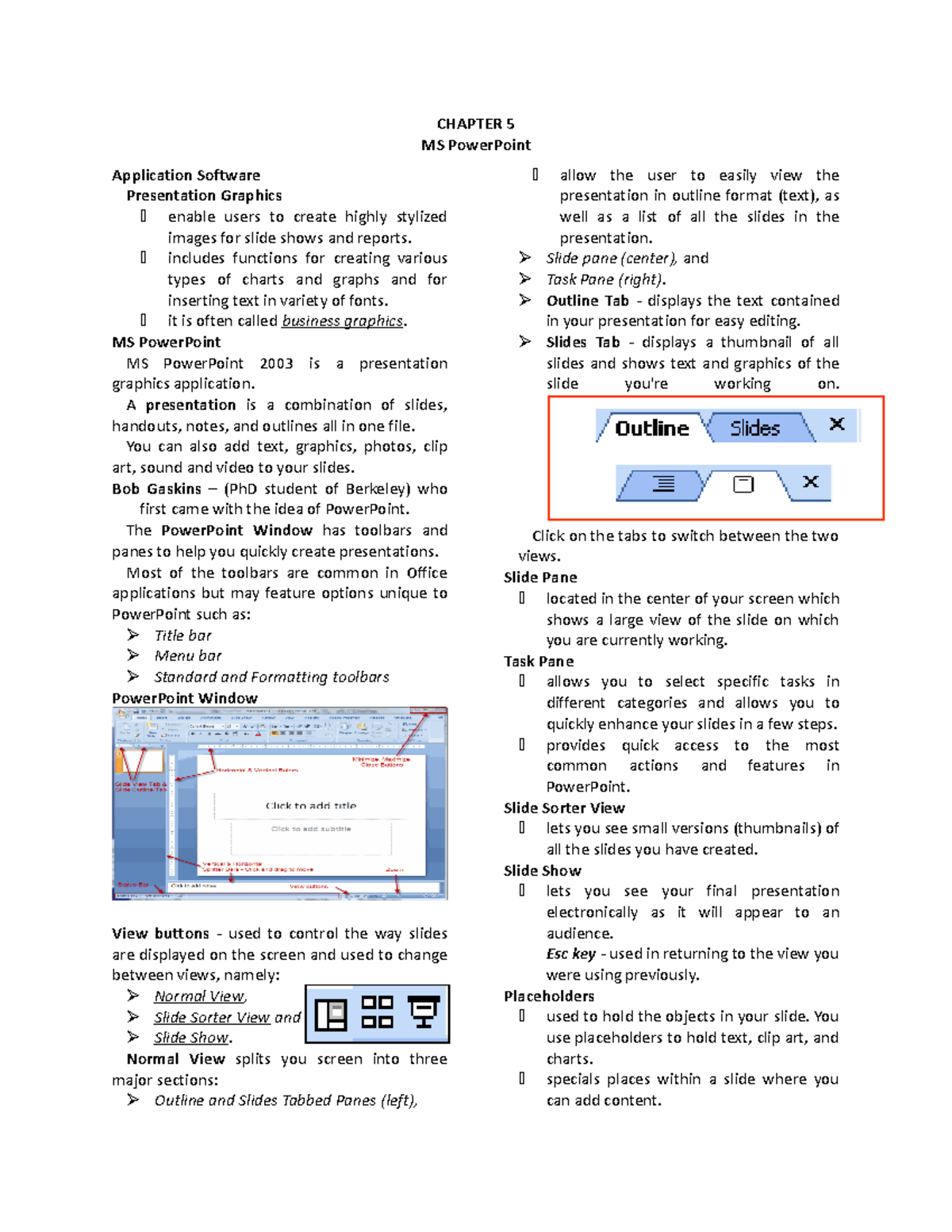 Fundamental - Chapter 5 - CHAPTER 5 MS PowerPoint Application Software ...