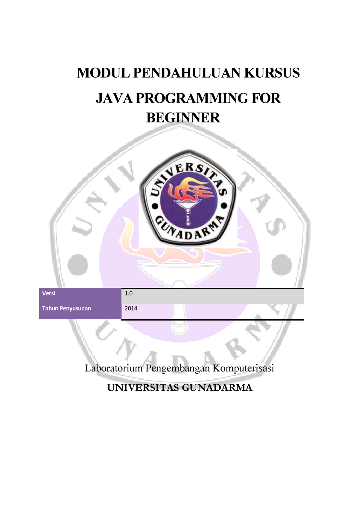 Pert1 Class, Object, Method Pada Java - MODUL PENDAHULUAN KURSUS JAVA ...