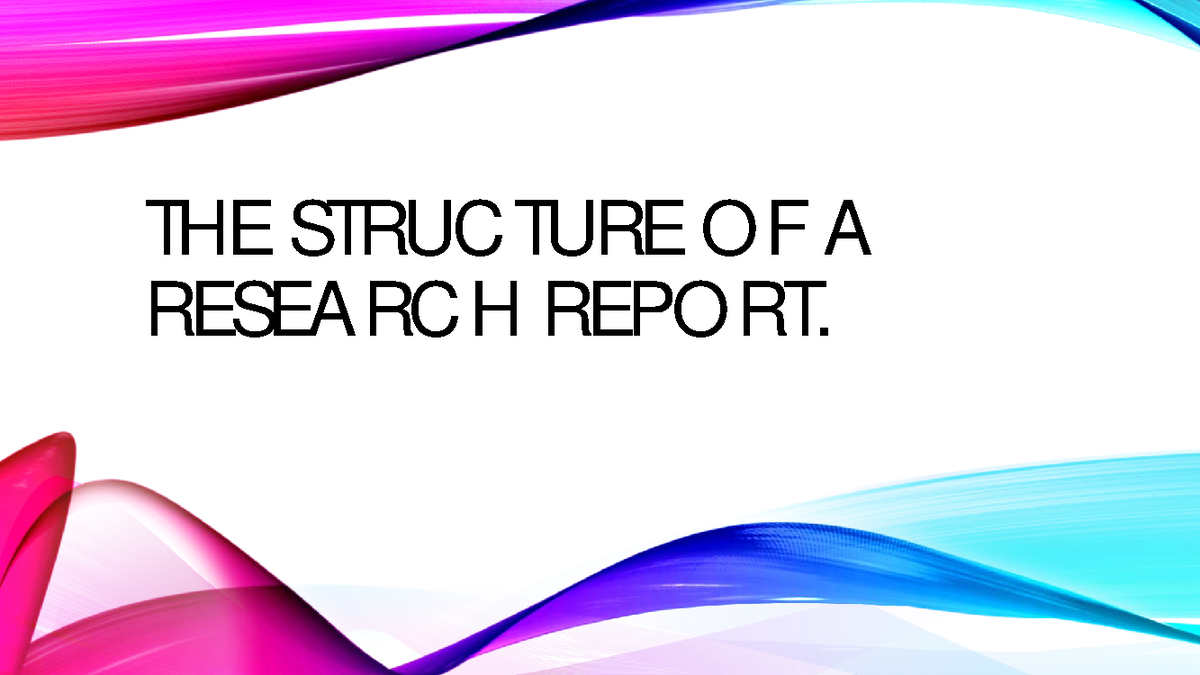 how written research report is constructed brainly