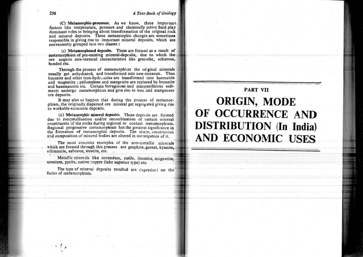 07 Origin MODE OF Occurrence AND Distribution IN India AND Economic 