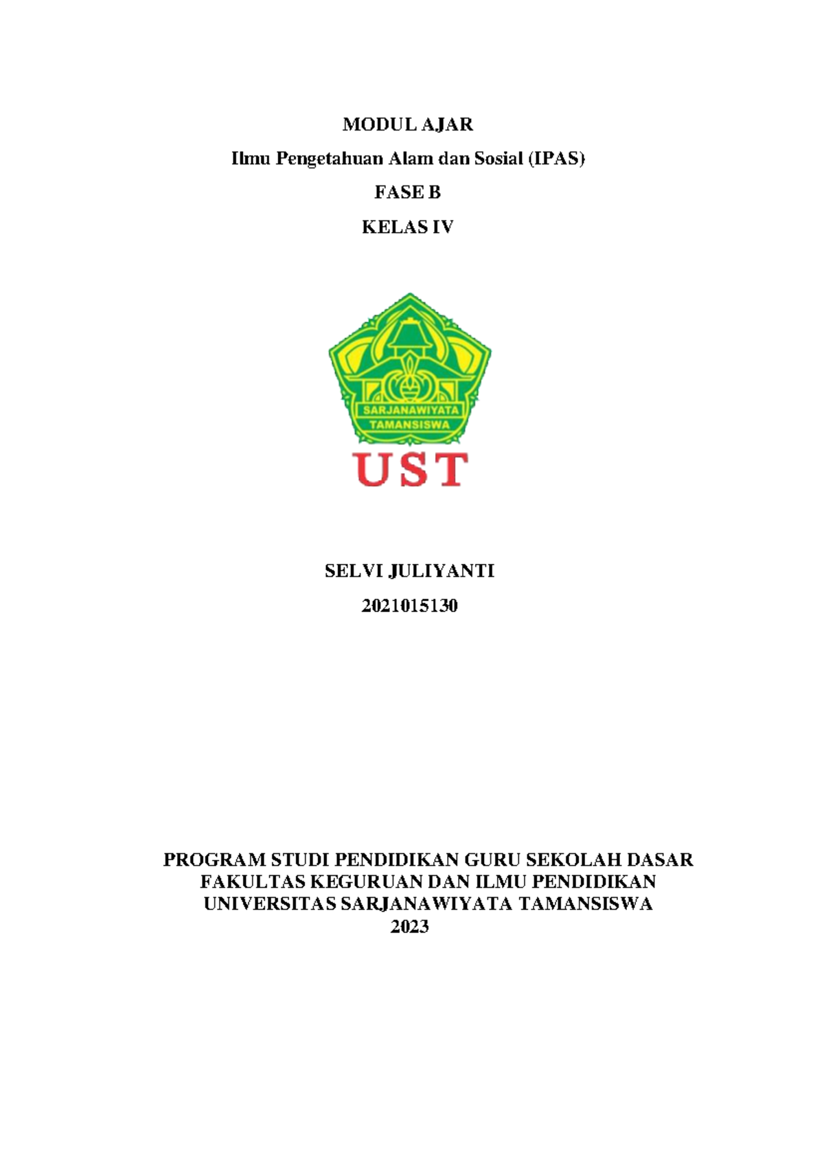 Modul AJAR 2021015130 - Dbfbasgsfbasfvasfasyusfbhjfyu - MODUL AJAR Ilmu ...