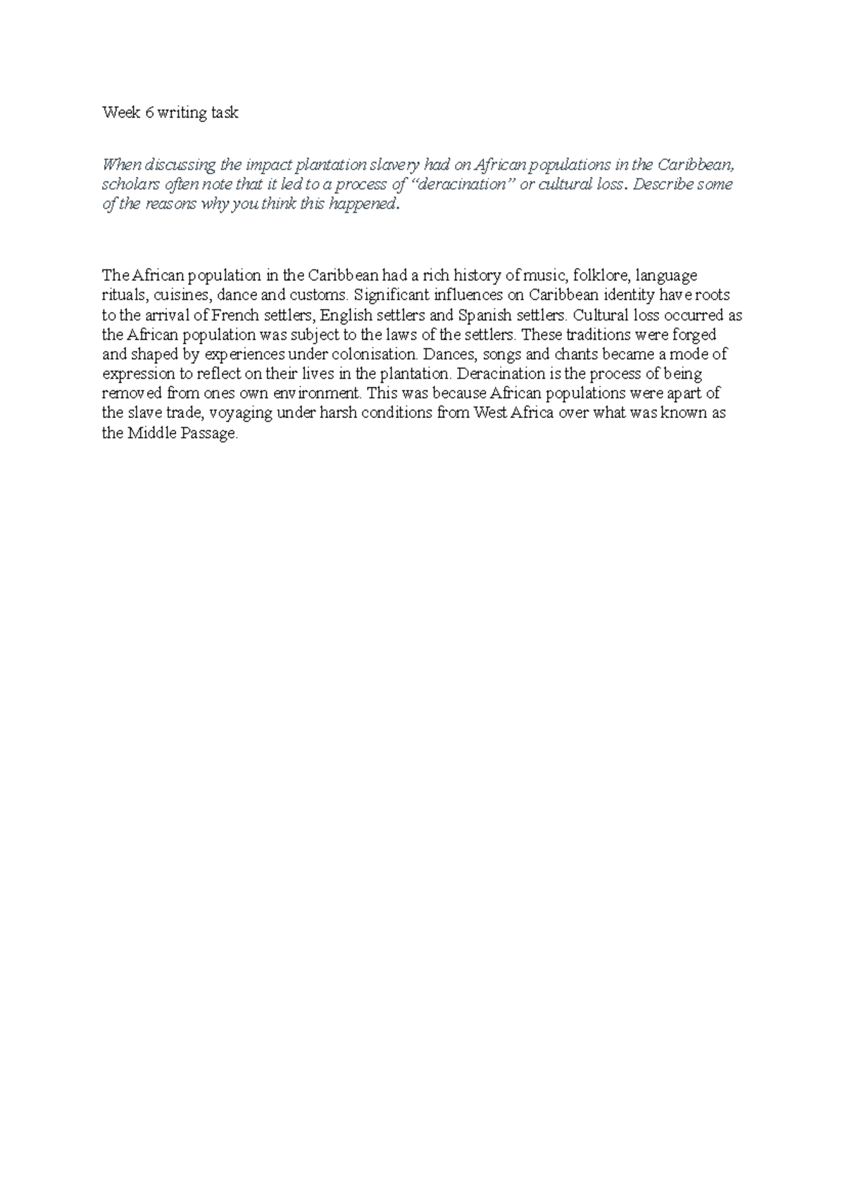 Week 6 writing task - this - Week 6 writing task When discussing the ...